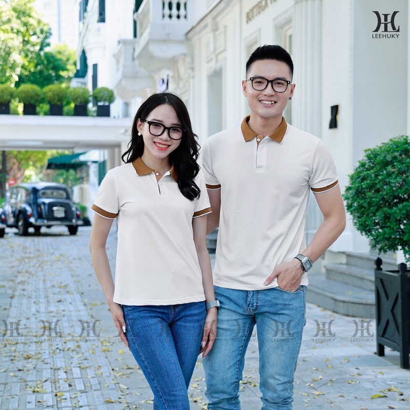 Áo Polo Nam nữ Đ2 vải mắt chim thoáng mát