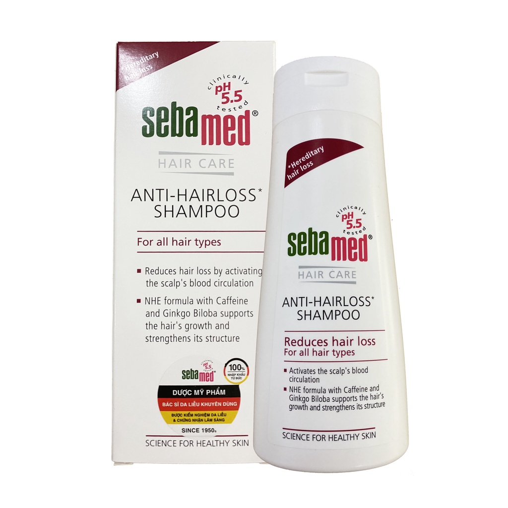 Sebamed Anti-Hairloss Shampoo pH5.5 - Dầu gội ngăn ngừa rụng tóc, kích thích mọc tóc 200ml