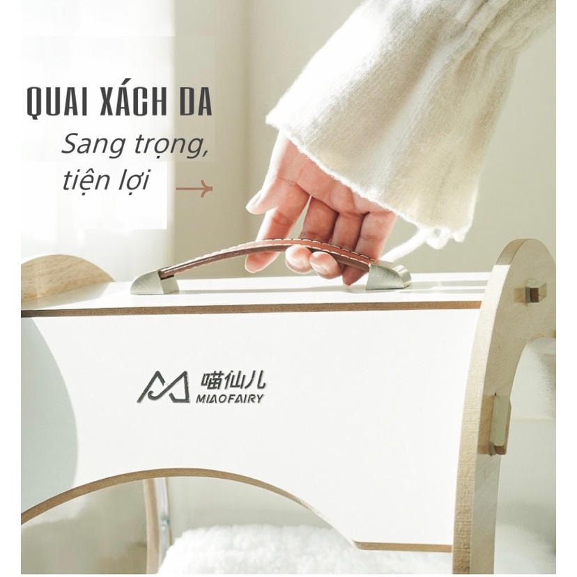 Nhà gỗ Phi hành gia đa năng kiêm cào móng cho mèo, catree - 4pets official