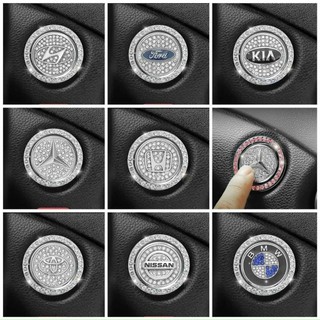 Mua 1 Tặng Vòng Tròn Đính Đá Trang Trí Nút Khởi Động Xe Hơi Start Stop Cực Sang Trọng Phụ Kiện Ô Tô Mộc Lan