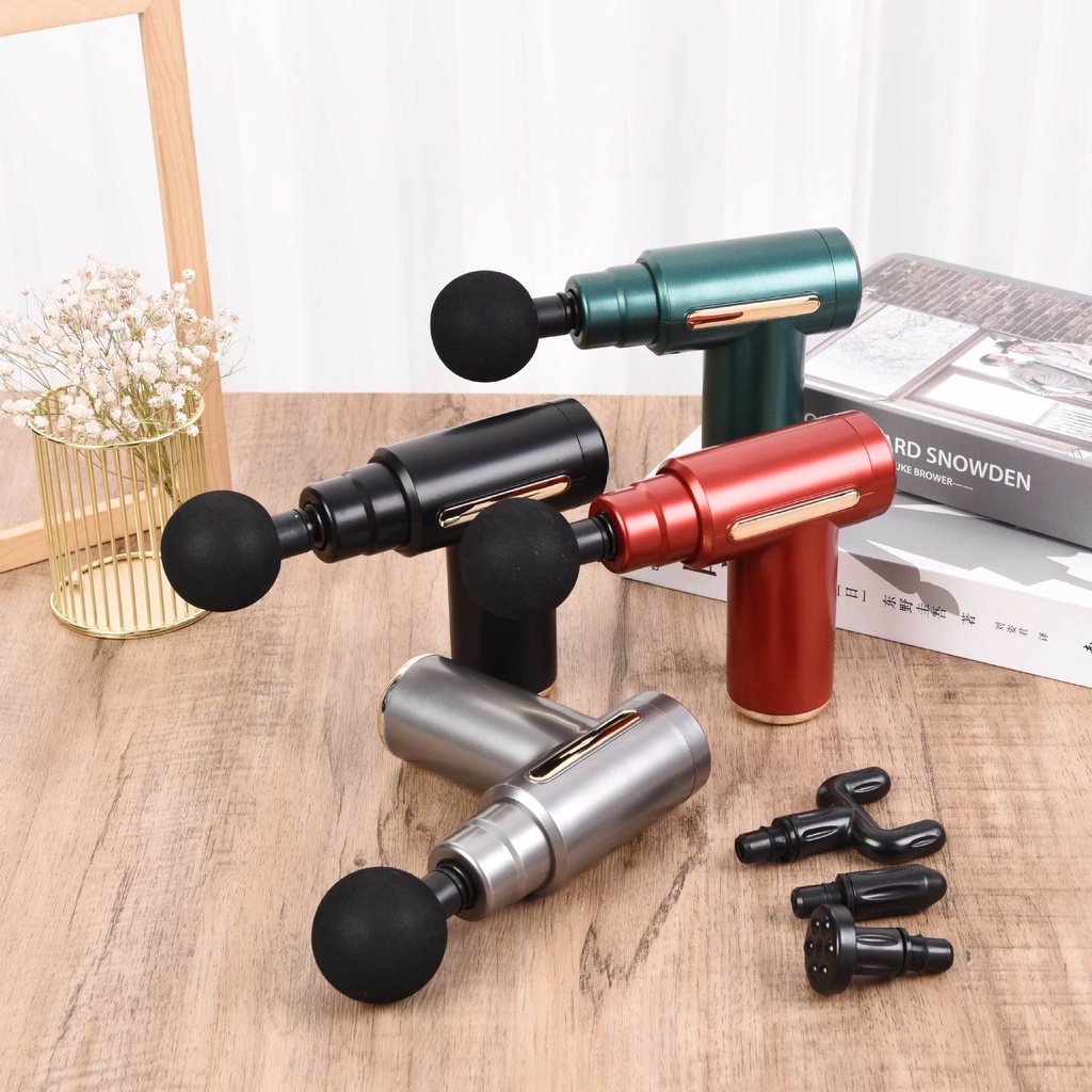 Máy Massage Cầm Tay Mini Đấm Lưng Mát Xa Trị Liệu Cổ Vai Gáy 4 đầu 6 chế độ - Bảo hành lỗi 1 đổi 1