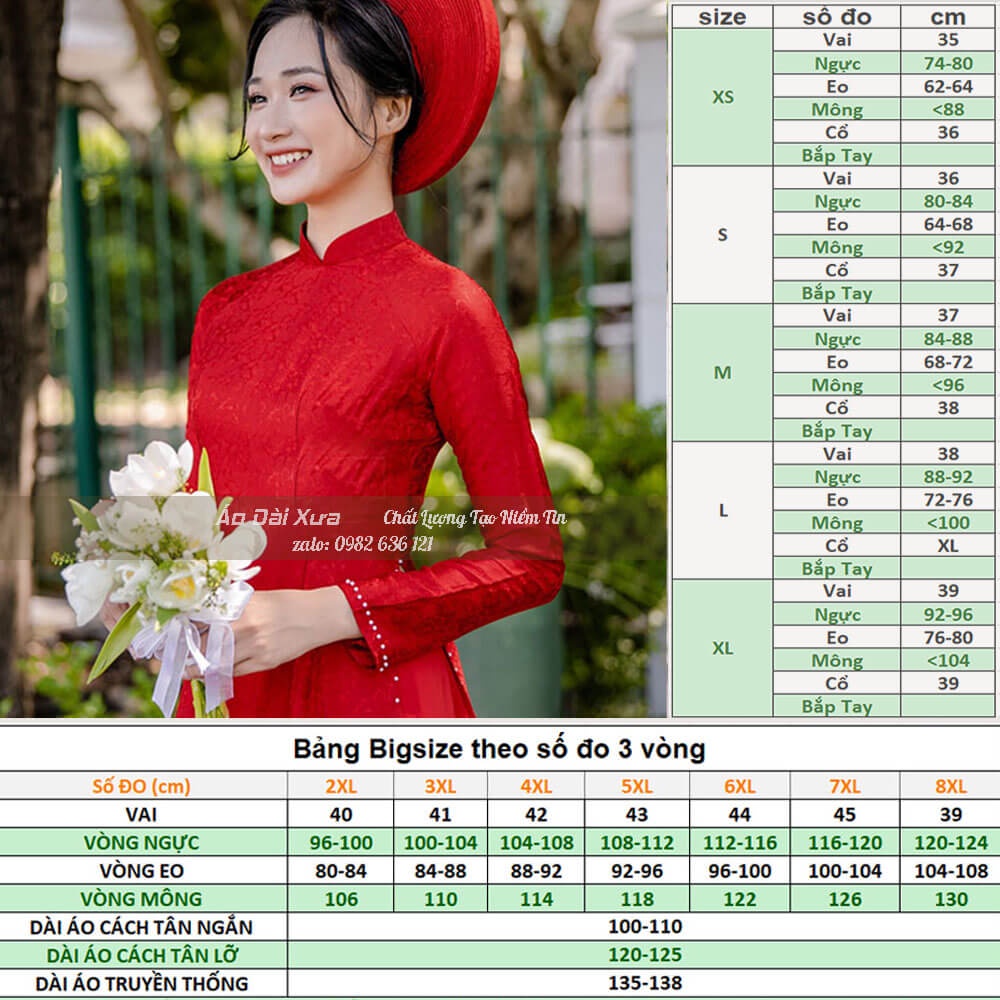 Áo Dài Cưới 4 Tà Cô Dâu Màu Đỏ MB13