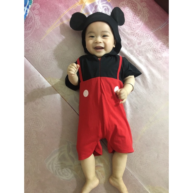 Body thú cho bé- Mickey cộc tay