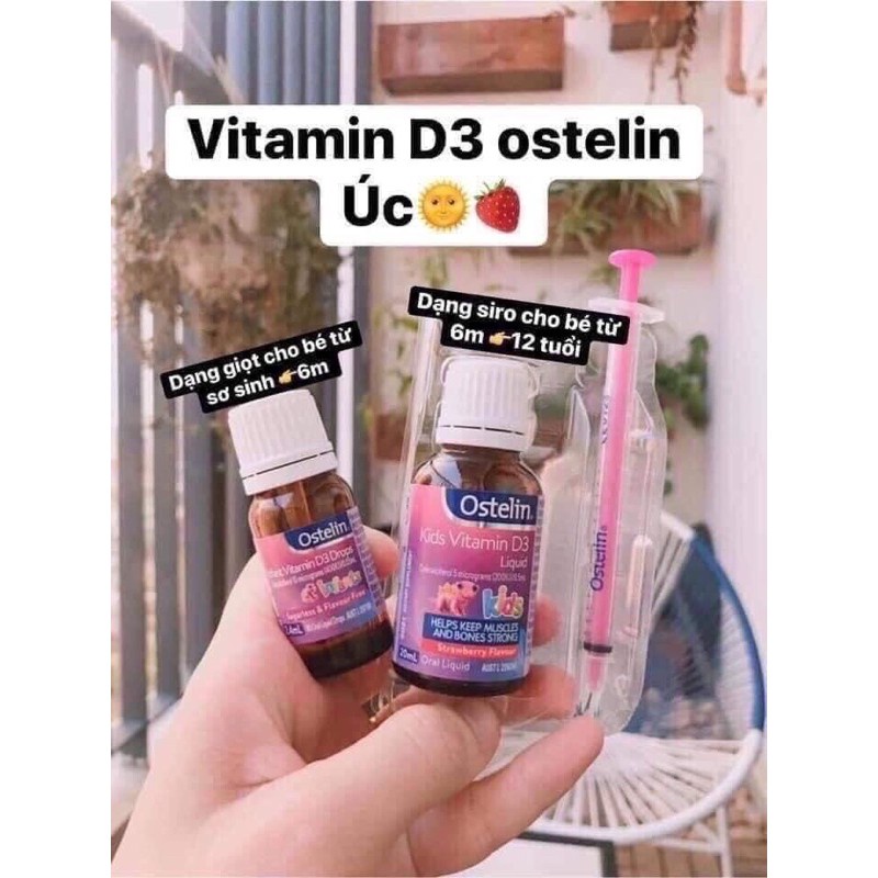 Vitamin D3 Ostelin, D3 Drops Ostelin 2.4ml, D3 Liquid Ostelin 20ml xuất xứ Úc