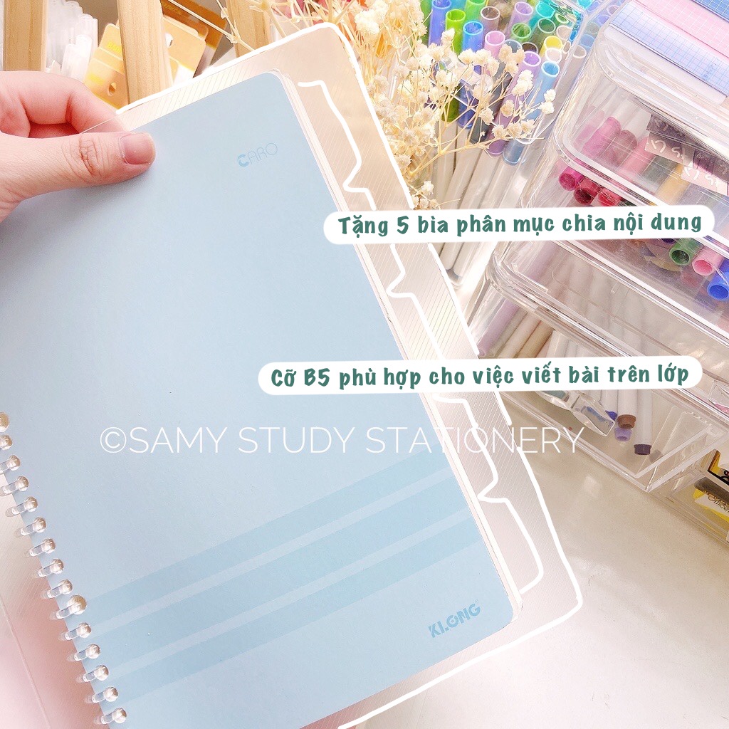 SỔ CÒNG NHỰA SIZE B5 SẴN GIẤY KLONG 120GSM SIÊU DÀY GHI CHÉP HỌC TẬP BULLET JOURNAL TAKE NOTES