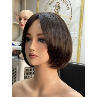 Tóc đội cả đầu, Tóc giả nữ Shop Tóc Anh Quân làm bằng tóc thật giúp che hói phủ bạc, tạo phong cách mới, thay đổi style