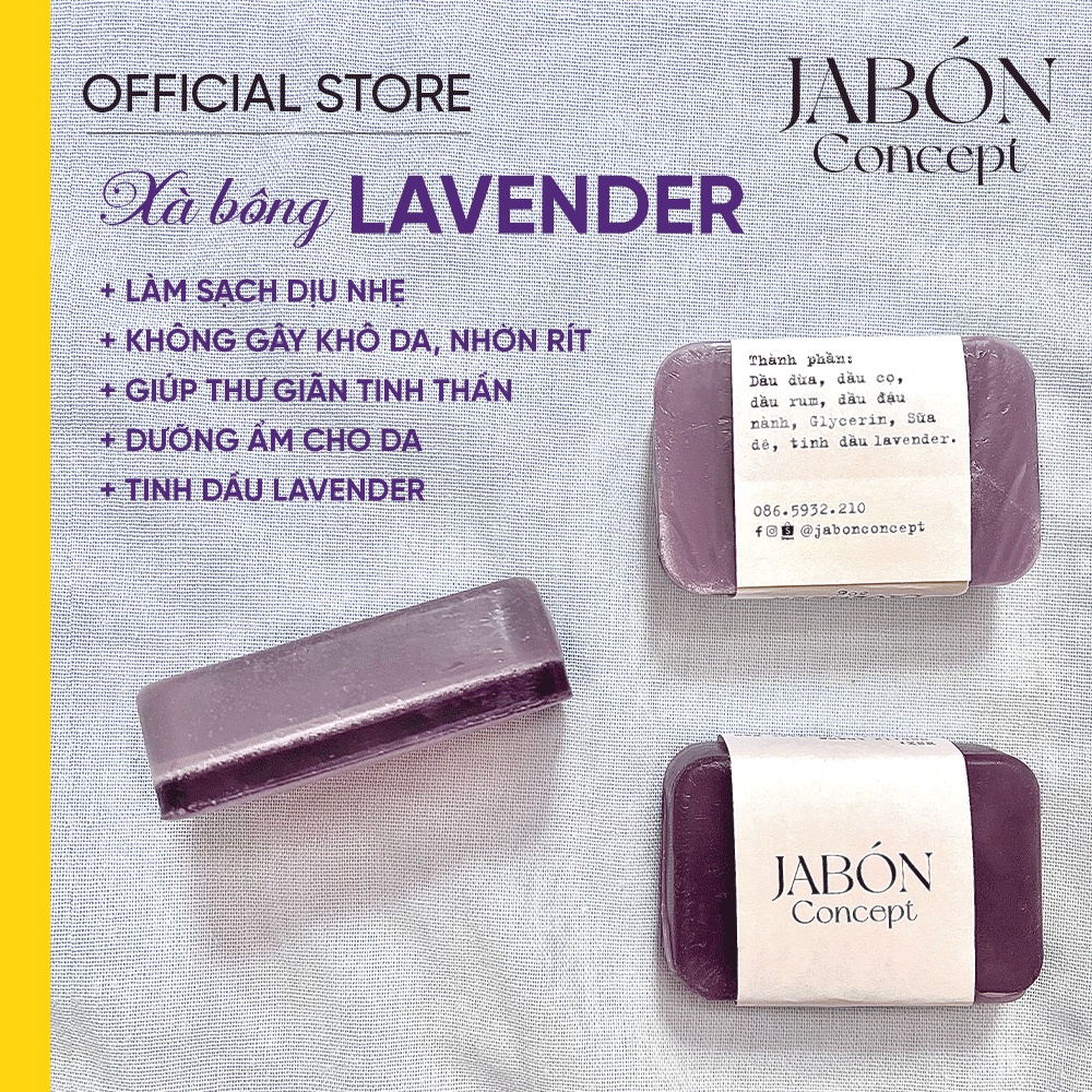 Xà Bông Handmade Tinh Dầu Hương Hoa Oải Hương Xà Phòng Hữu Cơ Từ Thiên Nhiên Jabón Concept