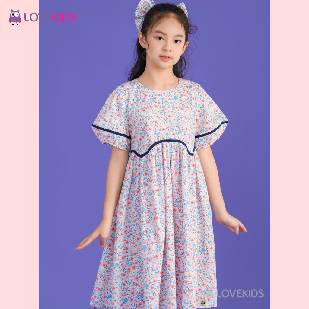 Đầm cộc tay in hoa nhí – Lovekids