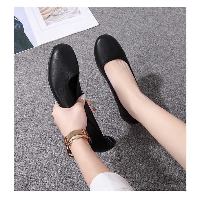 Giày bệt búp bê mũi tròn da lì hàng cao cấp siêu êm mềmcó size 40 cho quý khách chân ngoại cỡ