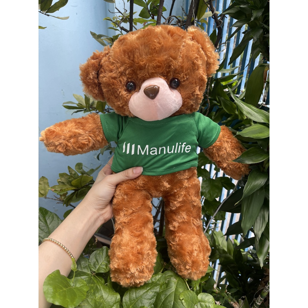 Gấu bông quà tặng bảo hiểm Manulife lông xoán, mềm mại, dễ thương  _GIFTBUY68_SHOP