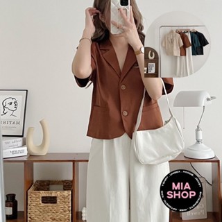 Áo vest nữ croptop Mia, áo blazer dáng ngắn, áo khoác ngoài ngắn tay phong cách Hàn Quốc