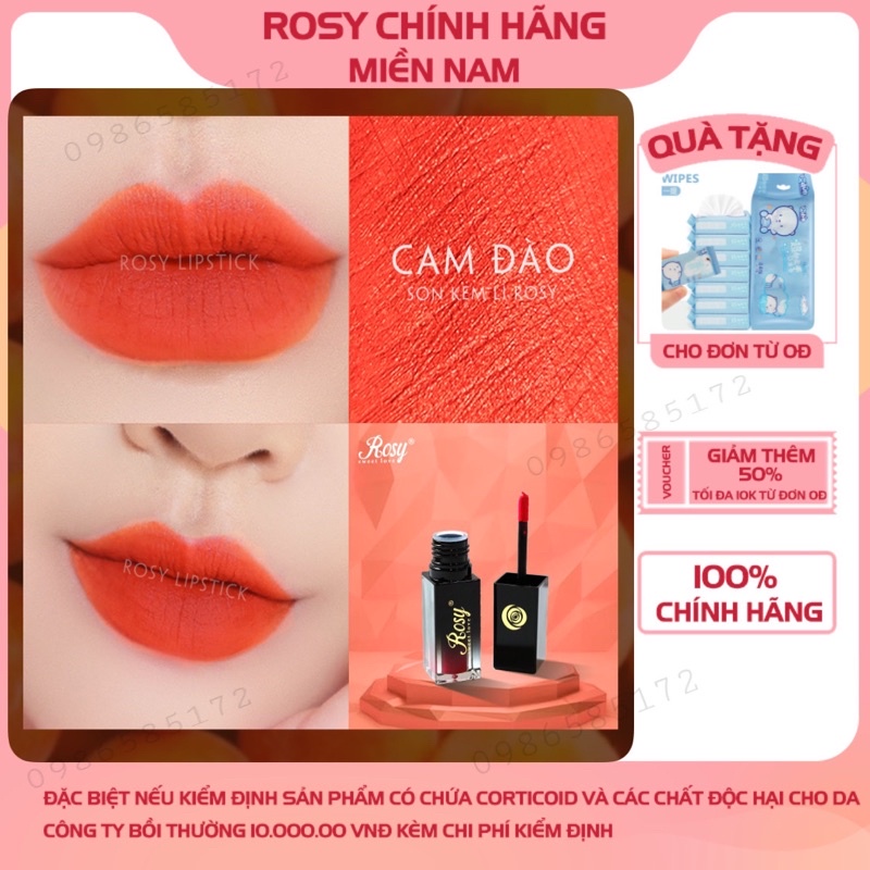Son kem Rosy, Son Kem Lì,Son Lì không Trôi,son Rosy lên môi nhẹ mỏng mềm mịn, son môi không chì, dưỡng môi