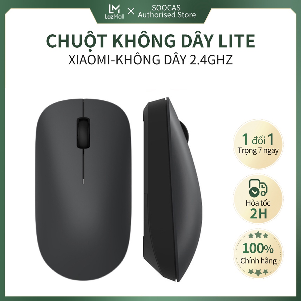 Xiaomi Chuột Không Dây Lite 1000DPI 2.4GHz Công Thái Học Di động Quang Học Chuột Nhỏ Văn Phòng Chuột Chơi Game Cho PC