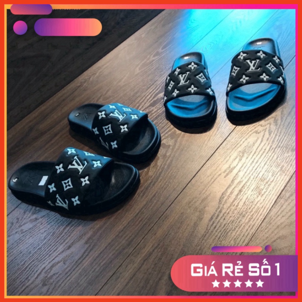 DÉP QUAI NGANG LV VÂN HOA TRẮNG - DÉP NAM EO VI QUAI HOA Rẻ Nhất Shopeee Xmenshop Xmenshop3