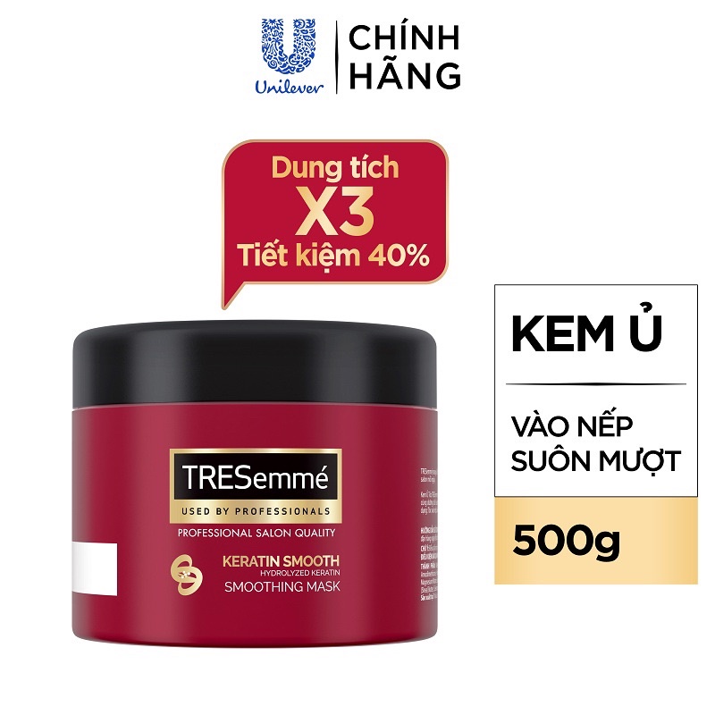 Kem Ủ TRESemmé Keratin Smooth Tóc vào nếp suôn mượt 500g