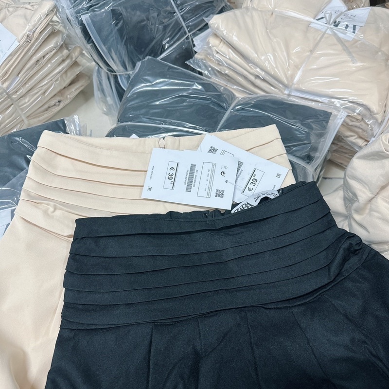 QNU344 - QUẦN SUÔNG NỮ CHÉO XẾP LI CẠP