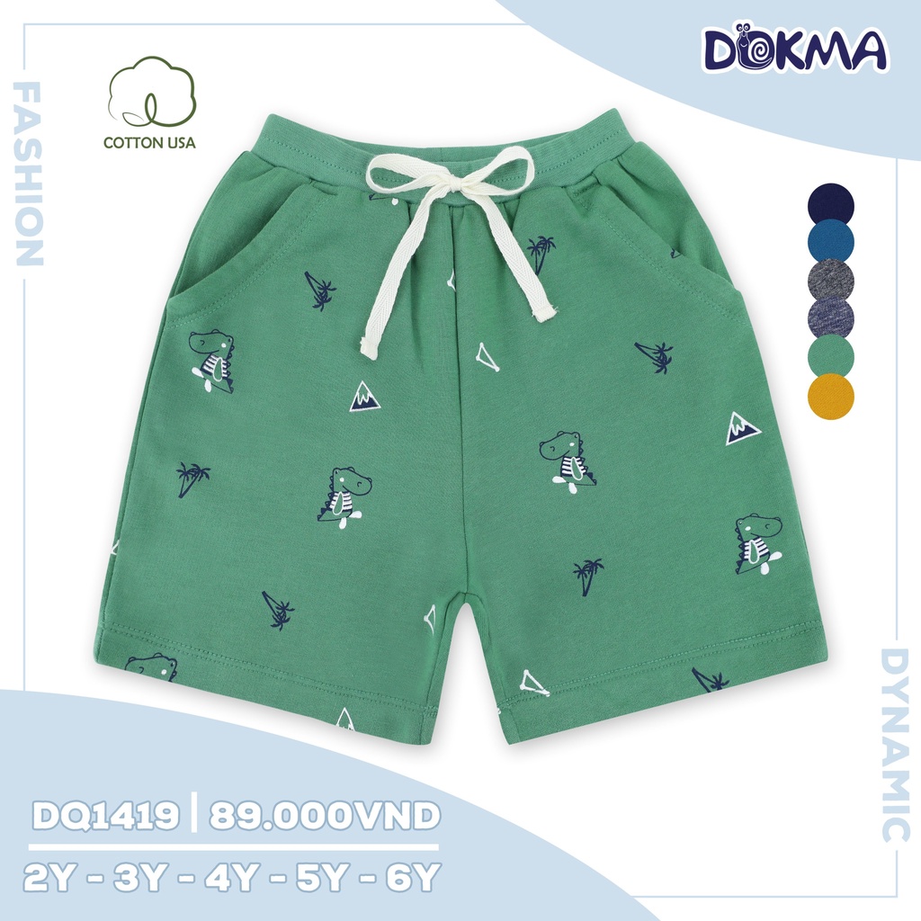 DQ1419 - DQ933 Quần ngố cotton da cá / cotton bé trai Dokma