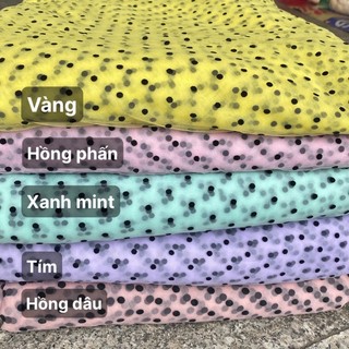 ⚡️SALE⚡️Voan Lưới Tutu Chấm Bi Ép Nhung Mềm Mịn 5 Màu
