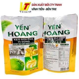 Kẹo Dừa Giòn YẾN HOÀNG Vị Gừng 100g - Đặc Sản Bến Tre