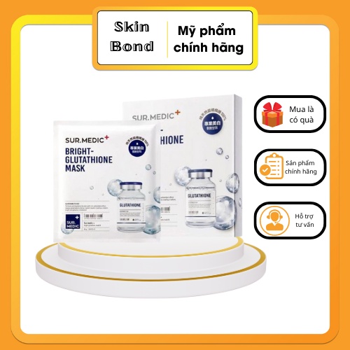 Mặt Nạ Sur.Medic+ Tinh Chất Glutathione Làm trắng da,giảm thâm nám 30g Super Glutathione 100 Bright Mask