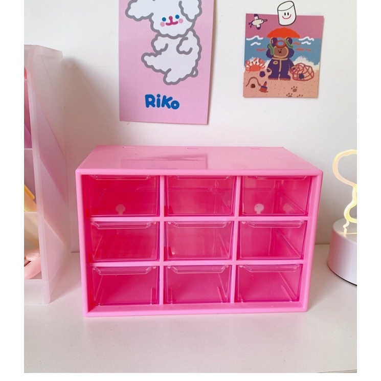 Tủ nhựa mini 9 ngăn đựng vật dụng nhỏ xinh