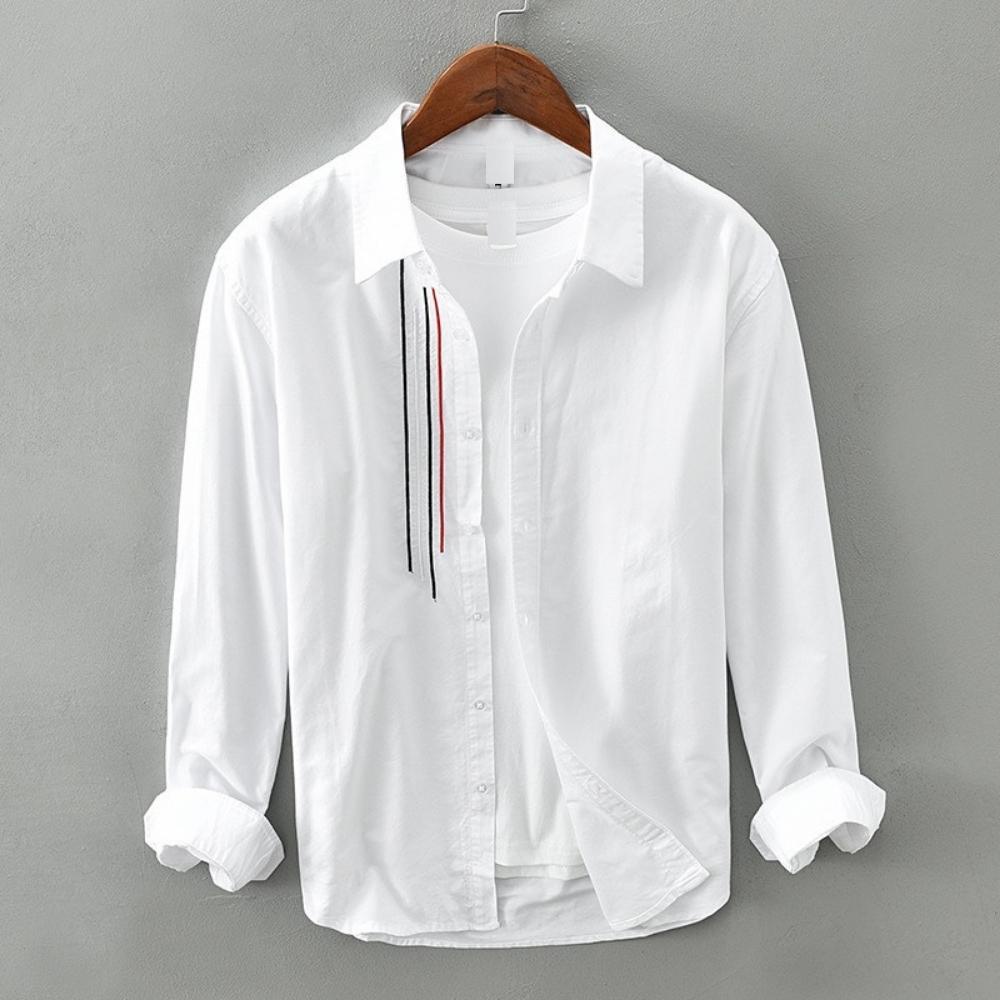 Áo sơ mi nam tay dài phối 4 sọc màu SM414 phong cách Hàn Quốc thời trang Erina cao cấp chất vải mát mịn