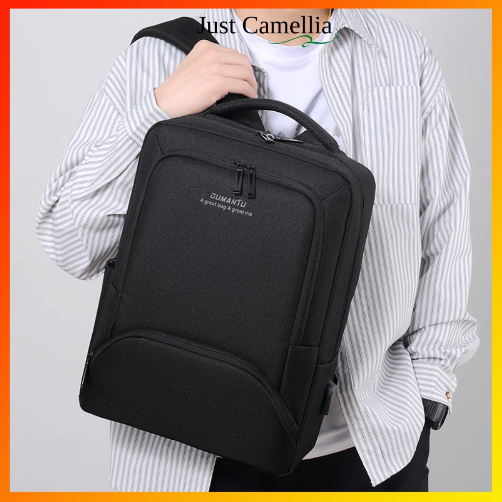 Balo Laptop 14in Cao Cấp JUST CAMELLIA JA061 Vải Oxford Chống Thấm Loại Dày 0.2Cm Thời Trang Du Lịch Đi Học.