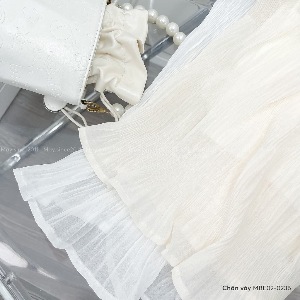 Chân Váy Midi Dài MAY.SINCE2011, Chân Váy Dài Kiểu Dáng Nhăn Cá Tính MBE02-0236