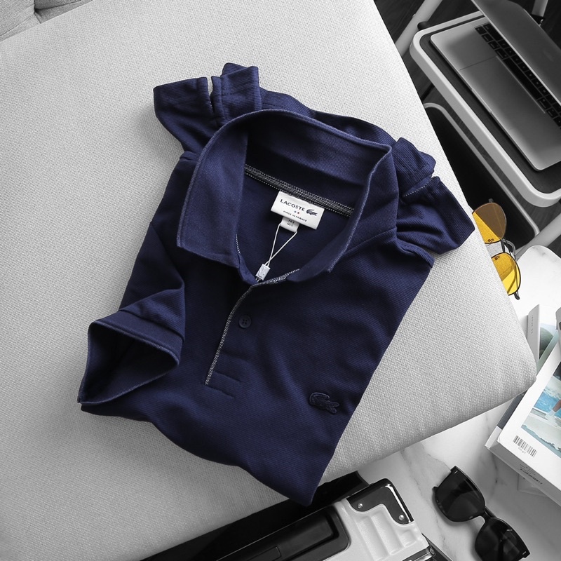 Áo Polo LACOTE vải cotton gân chìm