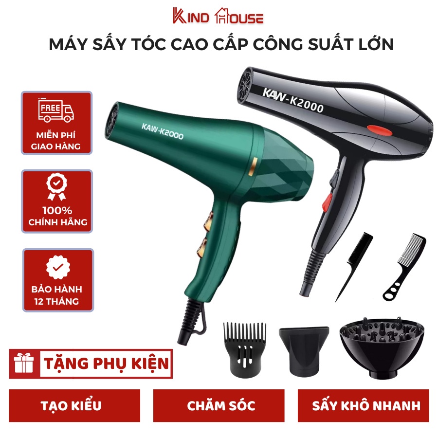 Máy Sấy Tóc 2 Nóng Lạnh Công Suất Lớn, An Toàn, Bền Bỉ, Chắc Chắn bảo hành  lỗi 1 đổi 1 - Chăm sóc tóc và da đầu 