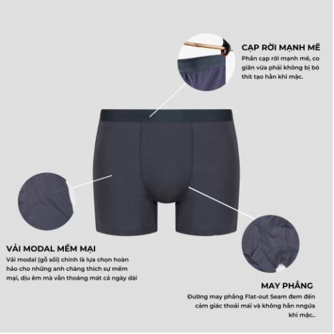Set 3 quần lót nam Brief Boxer Modal (gỗ sồi) thoáng mát khử mùi thương hiệu Coolmate sale