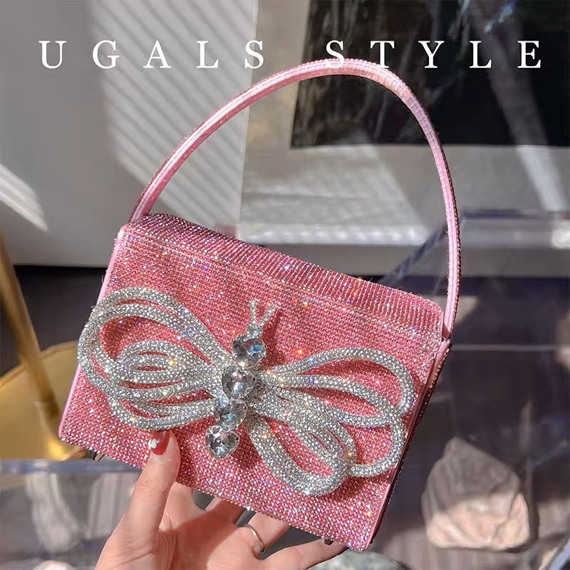 ORDER 🌸 Túi bling hộp vuông nơ full đá 16cm cầm tay hoặc đeo dây xích