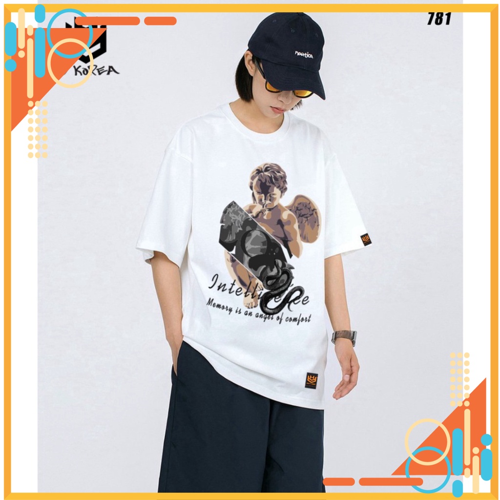 Áo thun unisex tay lỡ HY KOREA giới tính form rộng in ấn hình trẻ con cục cưng 781 Homo Store