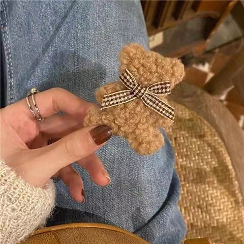 MVP2945 Kẹp tóc kiểu gấu bông thời trang thu đông dành cho nữ