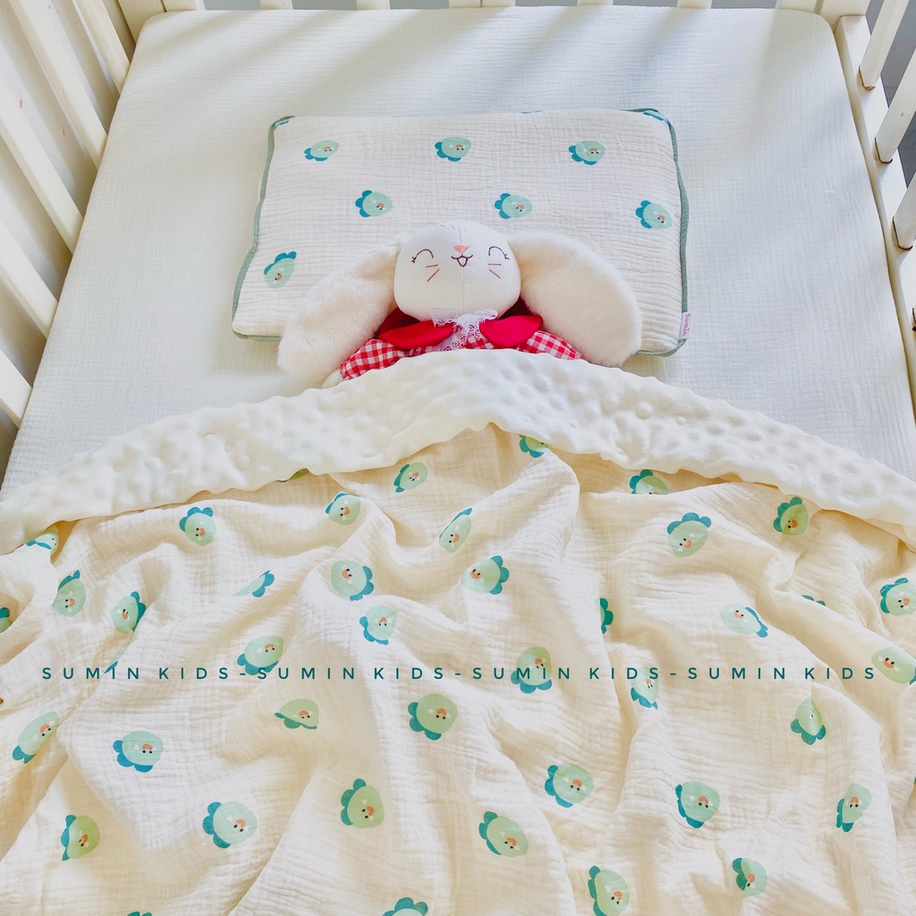 Set chăn gối cho bé vải xô Muslin Organic SUMIN
