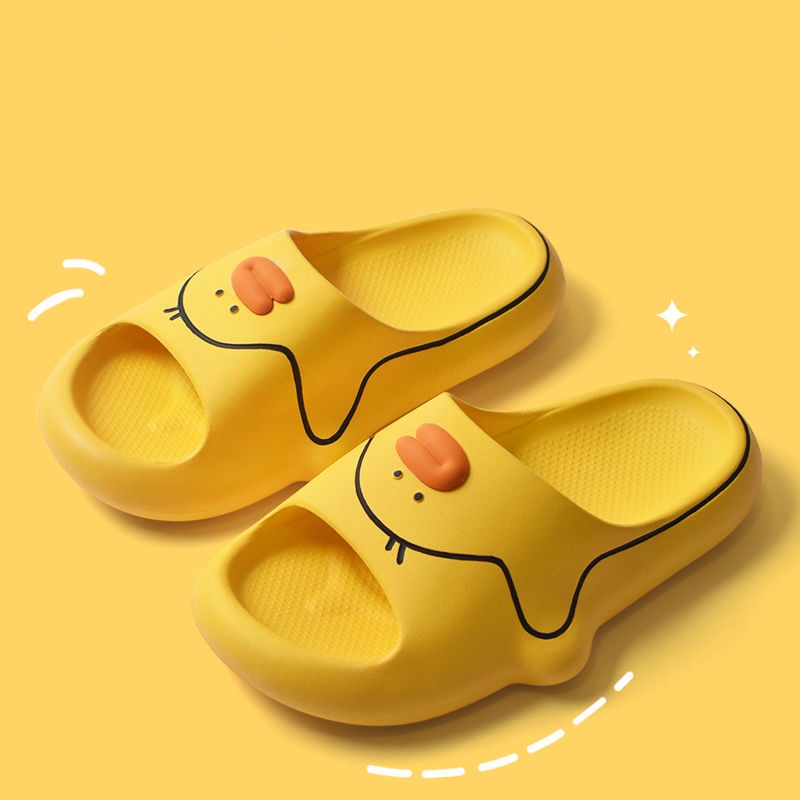 Dép Đi Trong Nhà Đế Dày Chống Trượt Họa Tiết Vịt Hoạt Hình Dễ Thương Cho Nữ