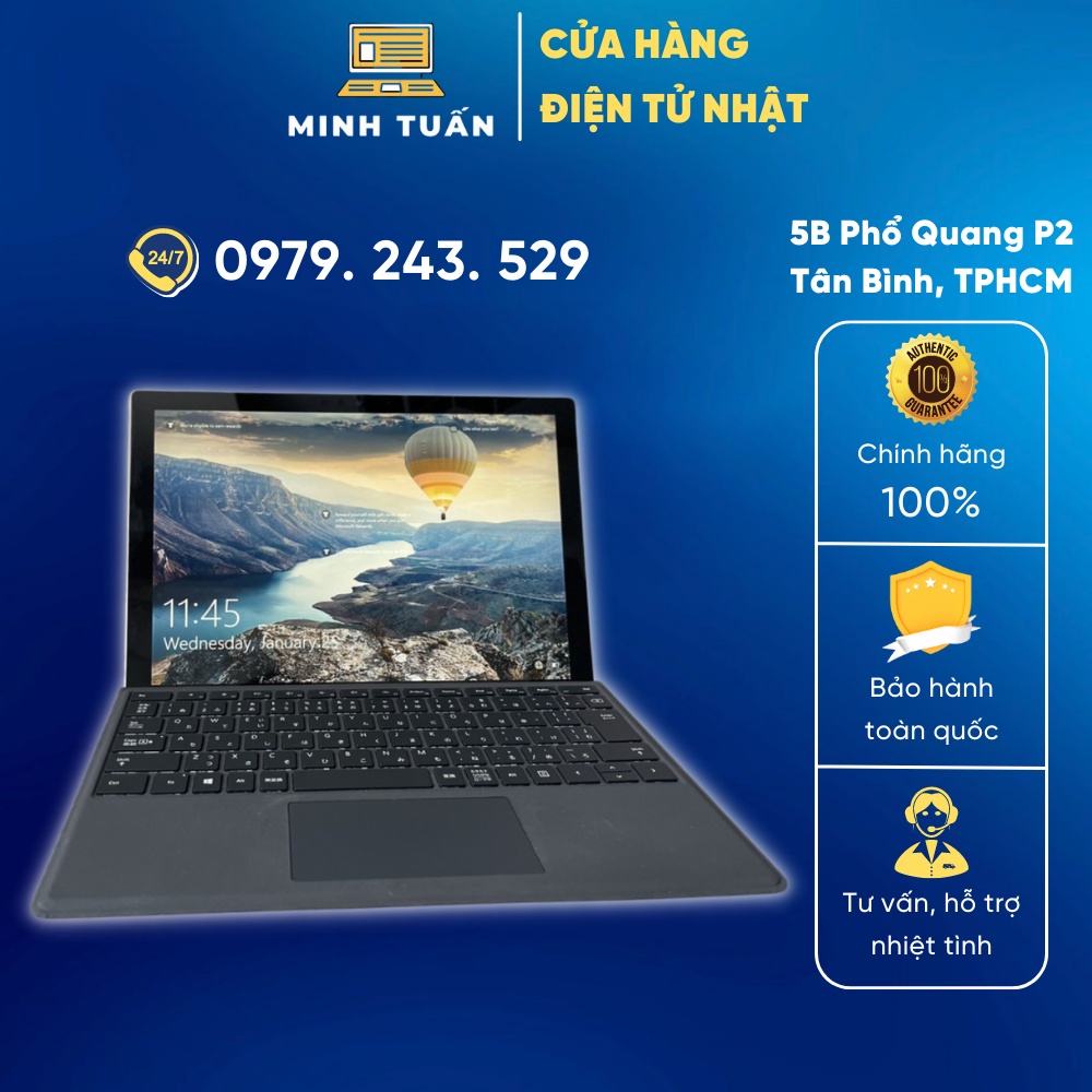 Surface pro 5⚡TẶNG KÈM BÀN PHÍM & SẠC ⚡HÀNG  NHẬT CHÍNH HÃNG ⚡ Laptop 2 in 1: Intel® Core™ I5-7300U/Ram 4g-8g,256 SSD