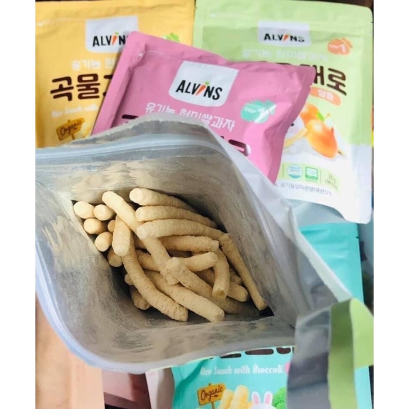 Bánh gạo lứt ăn dặm hữu cơ Alvins, dành cho bé từ 6 tháng