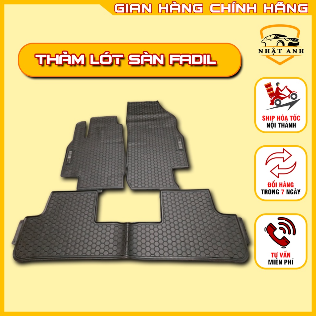 Thảm lót sàn cao su xe FADIL Màu Đen, Cao Su Đúc Không Mùi Chuẩn Form Xe dễ dàng vệ sinh