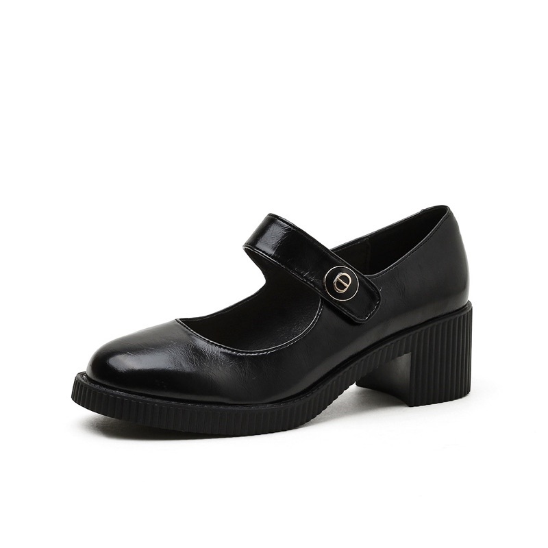 Giày da cao gót nữ Mary Jannes quay ngang, mẫu mã sang trọng