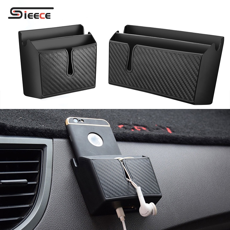 Sieece ThùNg ĐựNg Đồ Ô Tô Sợi Carbon HộP ĐựNg Đồ TrêN Ô Tô Hộp Đựng Điện Thoại Trên Oto ĐựNg Đồ Ô Tô Phụ Kiện Xe Hơi