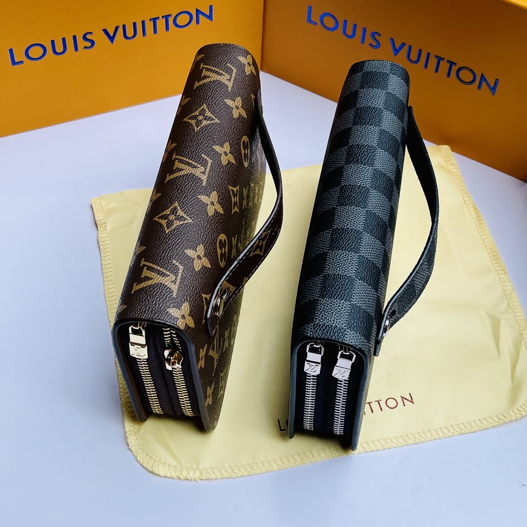 Ví Cầm Tay LV Nam Nữ Bản To Dáng Dài 2 Khóa Nhiều Ngăn Cao Cấp Fullbox WD5665