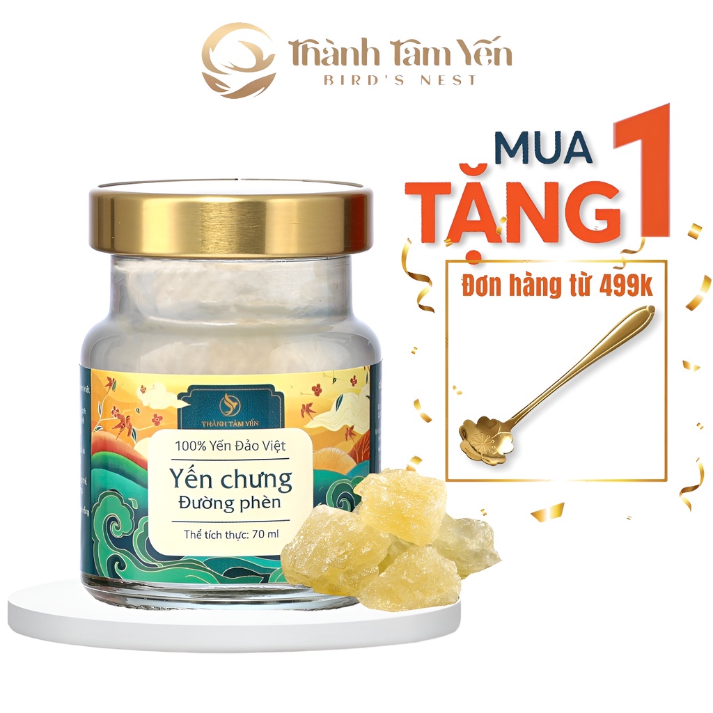 Yến Chưng Đường Phèn - Yến Chưng Sẵn 30% Tổ yến hũ 70ml Thành Tâm Yến