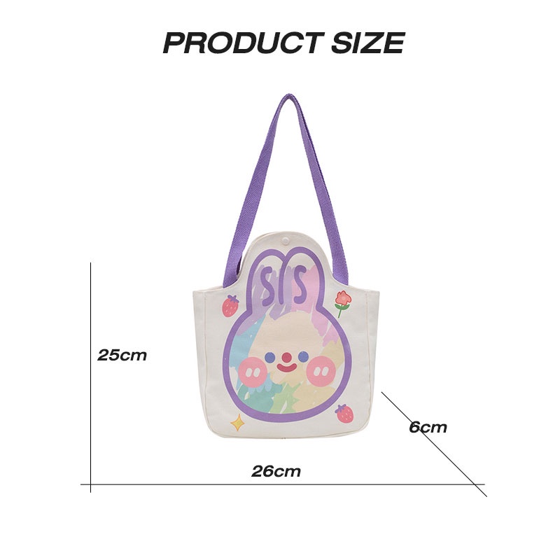 Túi đeo vai YADOU vải sức chứa lớn họa tiết hoạt hình dễ thương dành cho học sinh