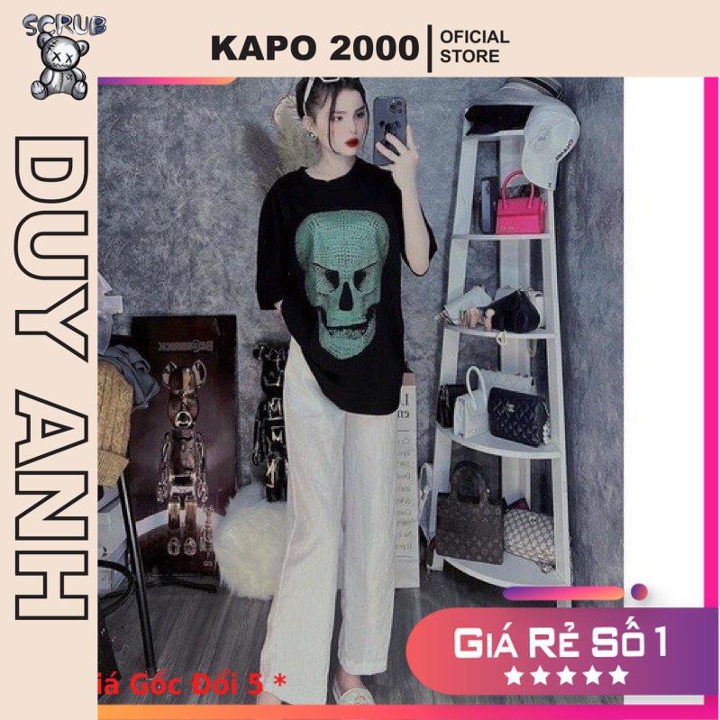 Áo Thun UNISEX Đầu lâu Xanh Chất cotton su Kèm Ảnh Thật Chất Liệu Cotton 100% BÚN SHOP 88