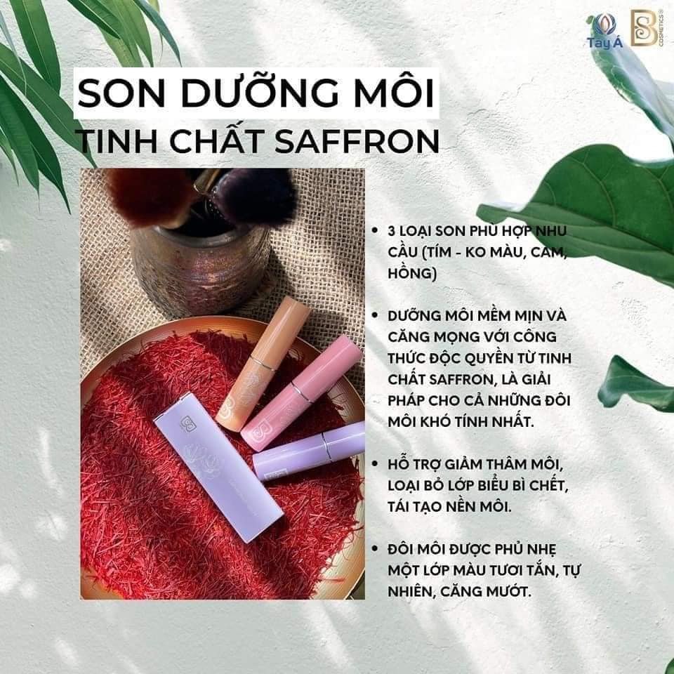 Son dưỡng môi Saffron Lip Balm - tinh chất saffron nhụy hoa nghệ tây Hàn Quốc.