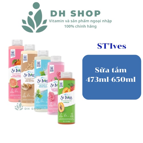 Sữa tắm St.Ives 650ml Cam chanh , Muối biển , Yến mạch , Hoa hồng - DH Shop