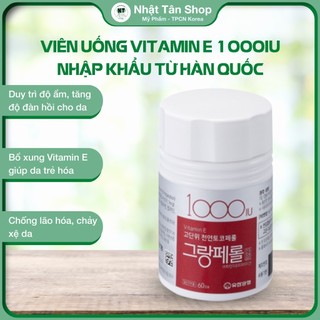 Viên uống vitamin e 1000iu hàn quốc 60 viên - đẹp da, chống lão hóa hiệu qủa