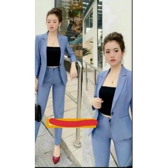 Set 3 món áo lót vải kèm áo vest vải for kèm quần dài thời trang công sở