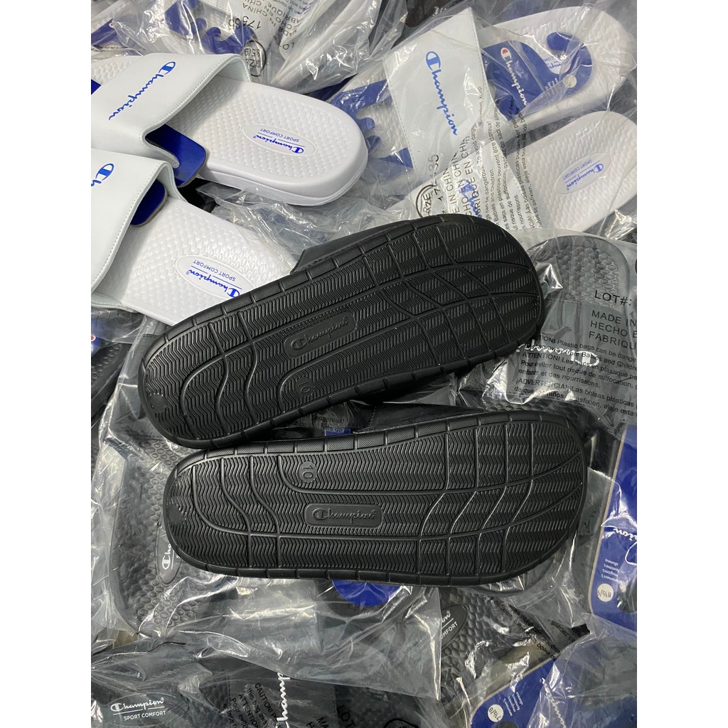 Dép Champion Basic Đen/Trắng